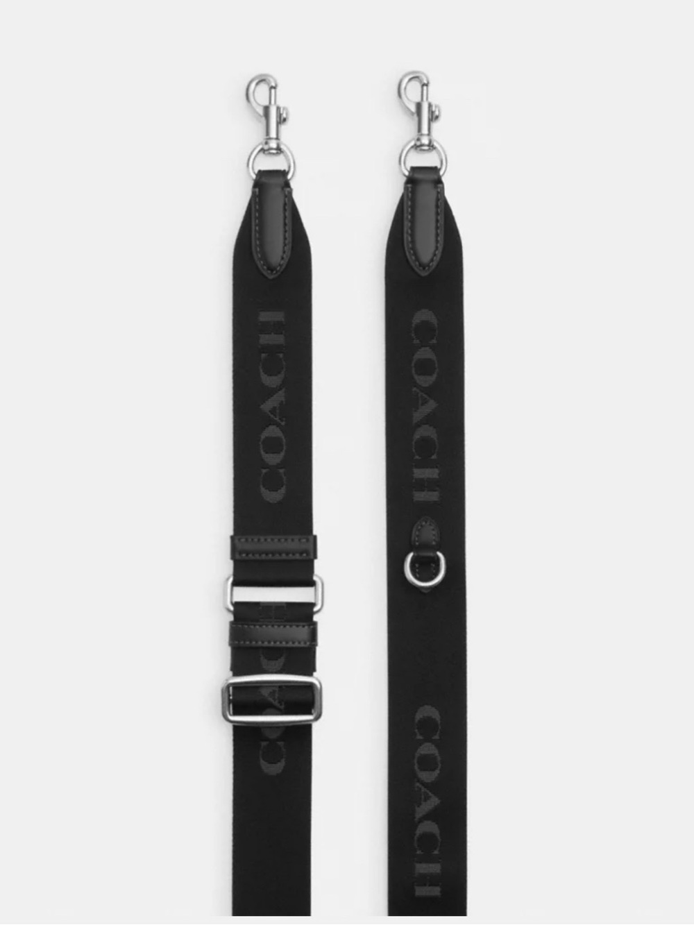 NEW! COACH Black Tonal Xbody Webbing Strap with Silver Trigger Snap Closures NWT